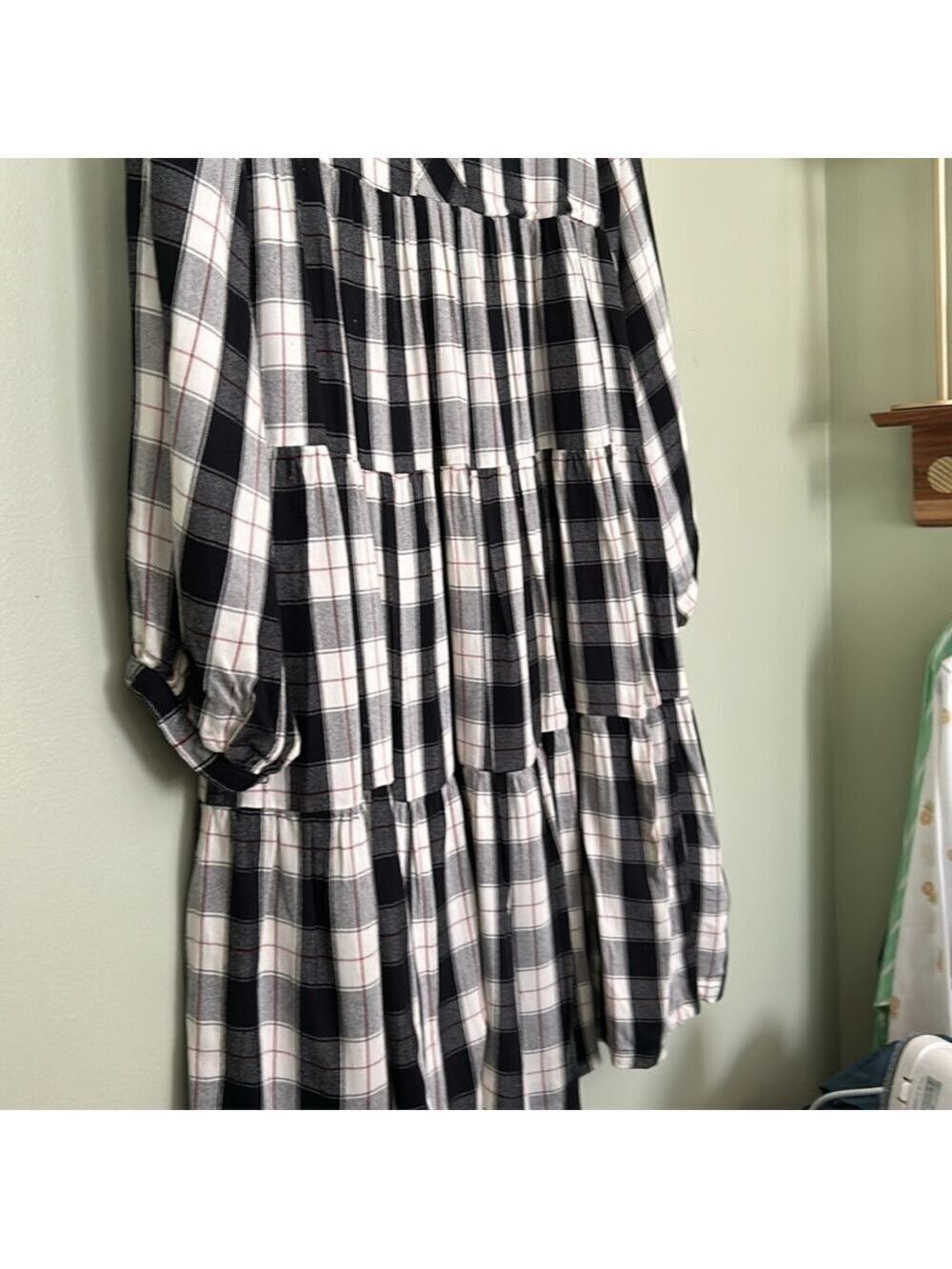 Anthropologie Maeve Amber Plaid Tiered Dress - Picture 4 of 11
